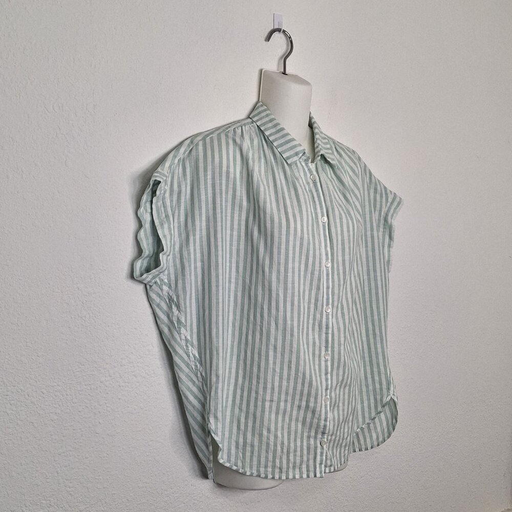 Madewell Boxy Shirt Striped Sz M Oversized Button Down 100% Cotton Preppy Work - Picture 3 of 13